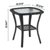 Manhattan Comfort Fruttuo Swivel Steel Rattan 3-Piece Patio Conversation Set - Grey|Ensemble de conversation pivotant Fruttuo de Manhattan Comfort 3 pièces en acier et en rotin pour la terrasse - gris