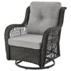 Manhattan Comfort Fruttuo Swivel Steel Rattan 3-Piece Patio Conversation Set - Grey|Ensemble de conversation pivotant Fruttuo de Manhattan Comfort 3 pièces en acier et en rotin pour la terrasse - gris