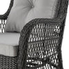 Manhattan Comfort Fruttuo Swivel Steel Rattan 3-Piece Patio Conversation Set - Grey|Ensemble de conversation pivotant Fruttuo de Manhattan Comfort 3 pièces en acier et en rotin pour la terrasse - gris