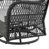 Manhattan Comfort Fruttuo Swivel Steel Rattan 3-Piece Patio Conversation Set - Grey|Ensemble de conversation pivotant Fruttuo de Manhattan Comfort 3 pièces en acier et en rotin pour la terrasse - gris