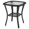 Manhattan Comfort Fruttuo Swivel Steel Rattan 3-Piece Patio Conversation Set - Grey|Ensemble de conversation pivotant Fruttuo de Manhattan Comfort 3 pièces en acier et en rotin pour la terrasse - gris