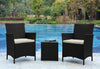 Manhattan Comfort Imperia Steel Rattan 3-Piece Patio Conversation Set - Cream|Ensemble de conversation Imperia de Manhattan Comfort 3 pièces en acier et en rotin pour la terrasse - crème