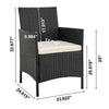 Manhattan Comfort Imperia Steel Rattan 3-Piece Patio Conversation Set - Cream|Ensemble de conversation Imperia de Manhattan Comfort 3 pièces en acier et en rotin pour la terrasse - crème