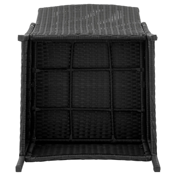 Manhattan Comfort Imperia Steel Rattan 3-Piece Patio Conversation Set - Cream