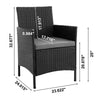 Manhattan Comfort Imperia Steel Rattan 3-Piece Patio Conversation Set - Grey|Ensemble de conversation Imperia de Manhattan Comfort 3 pièces en acier et en rotin pour la terrasse - gris