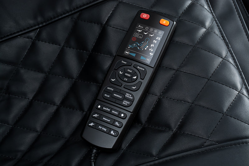 Remedy 30.3\" Faux Leather Reclining Massage Chair - Black