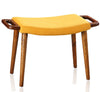 Manhattan Comfort Geta Ottoman - Yellow & Antique Walnut|Pouf Geta de Manhattan Comfort - jaune et noyer antique