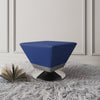 Manhattan Comfort Diamond Polished Chrome Swivel Ottoman - Blue|Pouf pivotant Diamond de Manhattan Comfort en chrome poli - bleu
