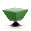 Manhattan Comfort Diamond Polished Chrome Swivel Ottoman - Green