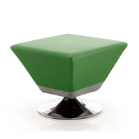 Manhattan Comfort Diamond Polished Chrome Swivel Ottoman - Green