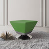 Manhattan Comfort Diamond Polished Chrome Swivel Ottoman - Green|Pouf pivotant Diamond de Manhattan Comfort en chrome poli - vert