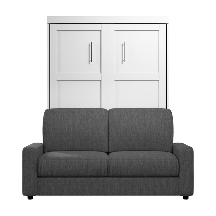 Bestar Pur Full Murphy Bed with Sofa - White