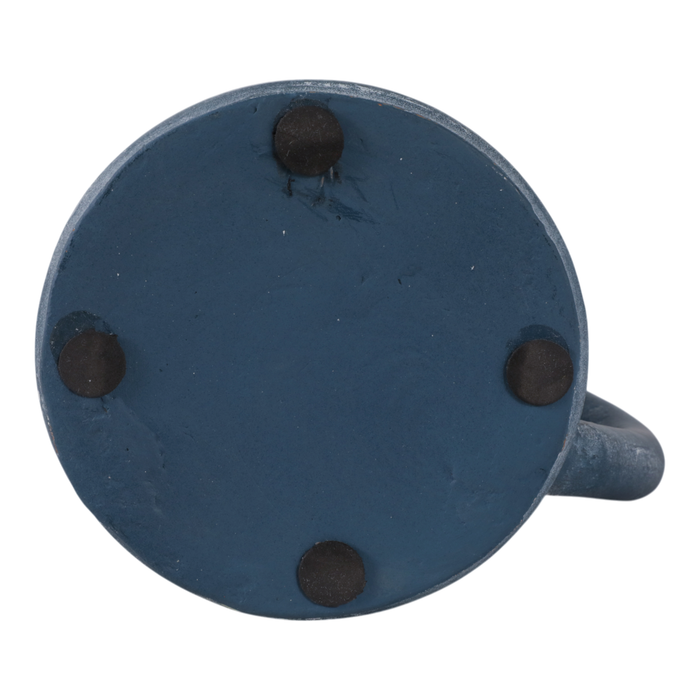 8.75” Terracotta Vase with Handle – Blue 