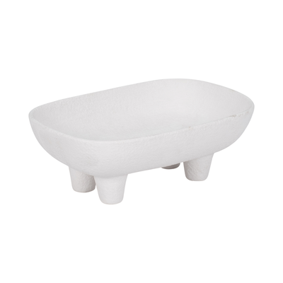10” Ceramic Rounded Rectangle Bowl– White  | Bol rectangulaire arrondi de 10 po en céramique - blanc