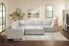 Vault 5-Piece Sectional with Pull-Out Loveseat and Storage Chairs - Grey | Sofa sectionnel Vault 5 pièces avec causeuse-lit et fauteuils de rangement - gris