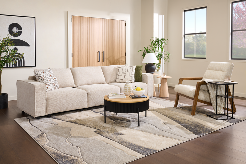 Cove 28\" Chenille Fabric Accent Chair – Linen