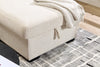Pocket 2-piece Right-facing Linen-Look Fabric Sleeper Sectional with Storage - Beige | Sofa-lit sectionnel de droite Pocket 2 pièces en tissu d’apparence lin avec rangement - beige