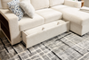 Pocket 2-piece Right-facing Linen-Look Fabric Sleeper Sectional with Storage - Beige | Sofa-lit sectionnel de droite Pocket 2 pièces en tissu d’apparence lin avec rangement - beige
