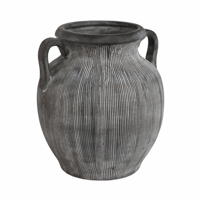 10” Ceramic Weathered Jug with Handles – Black  | Carafe vieillie de 10 po en céramique avec poignées - noire