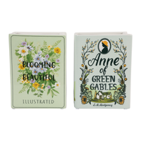 8.25” Set of 2 Ceramic Spring Book Vase – Green  