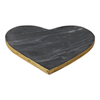Marble Heart Tray with Gold Edges – Black | Plateau en forme de cœur en marbre avec bordures dorées - noir