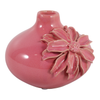 4.75” Ceramic Dahlia Short Bud Vase – Pink 
