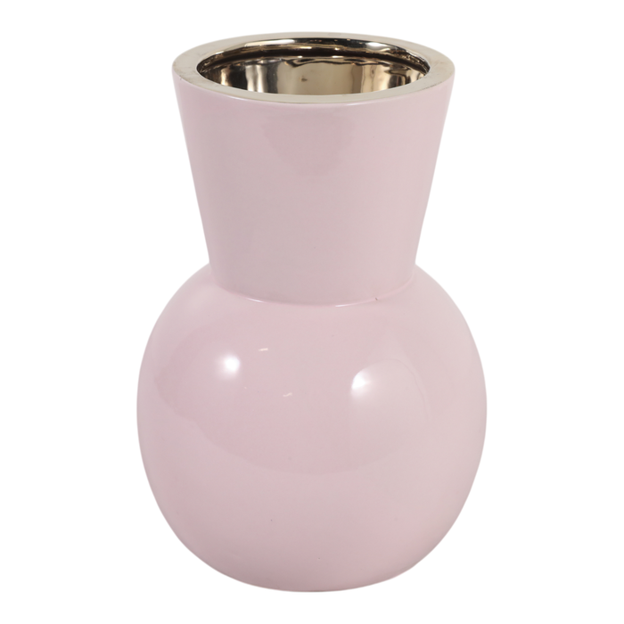 9” Ceramic Blush Flower Vase – Pink 