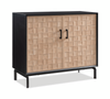 Alenna 36" 2-door Accent Cabinet with Adjustable Shelves and Black Hardware - Black and Weathered White | Armoire décorative Alenna de 36 po à 2 portes avec tablettes réglables et quincaillerie noire - noir et blanc vieilli