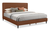 Alix Upholstered Platform Bed in Brown Fabric – King Size | Lit plateforme rembourré Alix en tissu brun - format très grand lit
