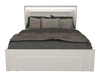 Alpine Panel Bed with Headboard & Frame, LED, Made in Canada, White - Queen Size | Lit à panneaux Alpine fabriqué au Canada avec tête de lit, cadre de lit et éclairage à DEL, blanc - format grand lit