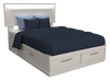 Alpine Platform Storage Bed with Headboard & Frame, LED, Made in Canada, White - Full Size | Lit plateforme de rangement Alpine fabriqué au Canada avec tête de lit, cadre de lit et éclairage à DEL, blanc - format lit double