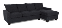 Made in Canada Customizable Sofa Lab Arc Fabric Right-Facing Sofabed Sectional - Teddy Raven 