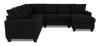 Made in Canada Customizable Sofa Lab Arc 4-Piece Right-Facing Sectional with Chaise - Teddy Raven | Sofa sectionnel de droite 4 pièces avec fauteuil long personnalisable Arc de Sofa Lab fabriqué au Canada en tissu - Teddy Raven