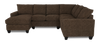 Made in Canada Customizable Sofa Lab Arc 3 Piece Left-Facing Fabric Sectional with Chaise - Teddy Walnut | Sofa sectionnel de gauche 3 pièces avec fauteuil long personnalisable Arc de Sofa Lab fabriqué au Canada en tissu - Teddy Walnut