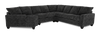 Made in Canada Customizable Sofa Lab Arc 4-Piece Left-Facing Sectional with Cuddler - Plush Charcoal   | Sofa sectionnel de gauche 4 pièces avec fauteuil enveloppant personnalisable Arc de Sofa Lab fabriqué au Canada en tissu - Plush Charcoal