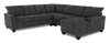 Made in Canada Customizable Sofa Lab Arc 4-Piece Right-Facing Sectional with Chaise - Plush Charcoal  | Sofa sectionnel de droite 4 pièces avec fauteuil long personnalisable Arc de Sofa Lab fabriqué au Canada en tissu - Plush Charcoal