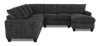 Made in Canada Customizable Sofa Lab Arc 4-Piece Right-Facing Sectional with Chaise - Plush Charcoal  | Sofa sectionnel de droite 4 pièces avec fauteuil long personnalisable Arc de Sofa Lab fabriqué au Canada en tissu - Plush Charcoal