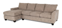 Made in Canada Customizable Sofa Lab Arc Fabric Left-Facing Sofabed Sectional - Chenille Praline 