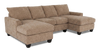 Made in Canada Customizable Sofa Lab Arc Fabric Double Chaise Sectional - Chenille Praline | Sofa sectionnel avec deux fauteuils longs personnalisable Arc de Sofa Lab fabriqué au Canada en tissu - Chenille Praline