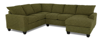 Made in Canada Customizable Sofa Lab Arc 3 Piece Right-Facing Fabric Sectional with Chaise – Chenille Moss