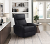 Asher 31.5" Genuine Leather Power Reclining Chair – Black | Fauteuil à inclinaison électrique Asher de 31.5 po en cuir véritable - noir