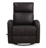 Asher 31.5" Genuine Leather Swivel Glider Reclining Chair – Dark Brown | Fauteuil pivotant, coulissant et inclinable Asher de 31.5 po en cuir véritable - brun foncé
