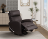 Asher 31.5" Genuine Leather Swivel Glider Reclining Chair – Dark Brown | Fauteuil pivotant, coulissant et inclinable Asher de 31.5 po en cuir véritable - brun foncé