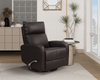 Asher 31.5" Genuine Leather Swivel Glider Reclining Chair – Dark Brown | Fauteuil pivotant, coulissant et inclinable Asher de 31.5 po en cuir véritable - brun foncé