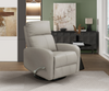 Asher 31.5" Genuine Leather Swivel Glider Reclining Chair – Light Grey | Fauteuil pivotant, coulissant et inclinable Asher de 31,5 po en cuir véritable - gris clair