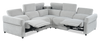 Cindy Crawford Home Aspen 3-Piece Power Reclining Sectional with Adjustable Headrests and USB Port - Silver | Sofa sectionnel à inclinaison électrique Aspen de Cindy Crawford Home 3 pièces avec appuie-têtes électriques et port USB - argenté