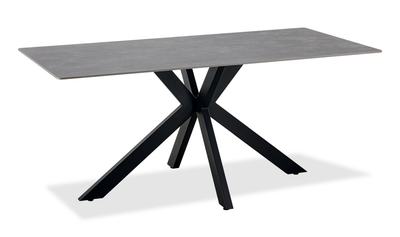 Atlas Dining Table with Sintered Stone Top, 71"W, Metal - Grey/Black | Table de salle à manger Atlas de 71 po (L) en métal avec dessus en pierre frittée - grise et noire
