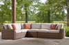 Banff 4-Piece Outdoor Patio Set with 2 Loveseats, Corner Chair & Armless Chair - Brown/Beige | Ensemble Banff 4 pièces pour la terrasse à l’extérieur avec 2 causeuses, un fauteuil en coin et un fauteuil sans accoudoirs - brun et beige