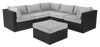 Barbados 6-Piece Patio Set with Ottoman – Grey | Ensemble Barbados 6 pièces pour la terrasse avec pouf - gris