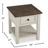 Baxter 24” Country-Style End Table with Storage – Mocha | Table de bout Baxter de 24 po de style champêtre avec rangement - moka
